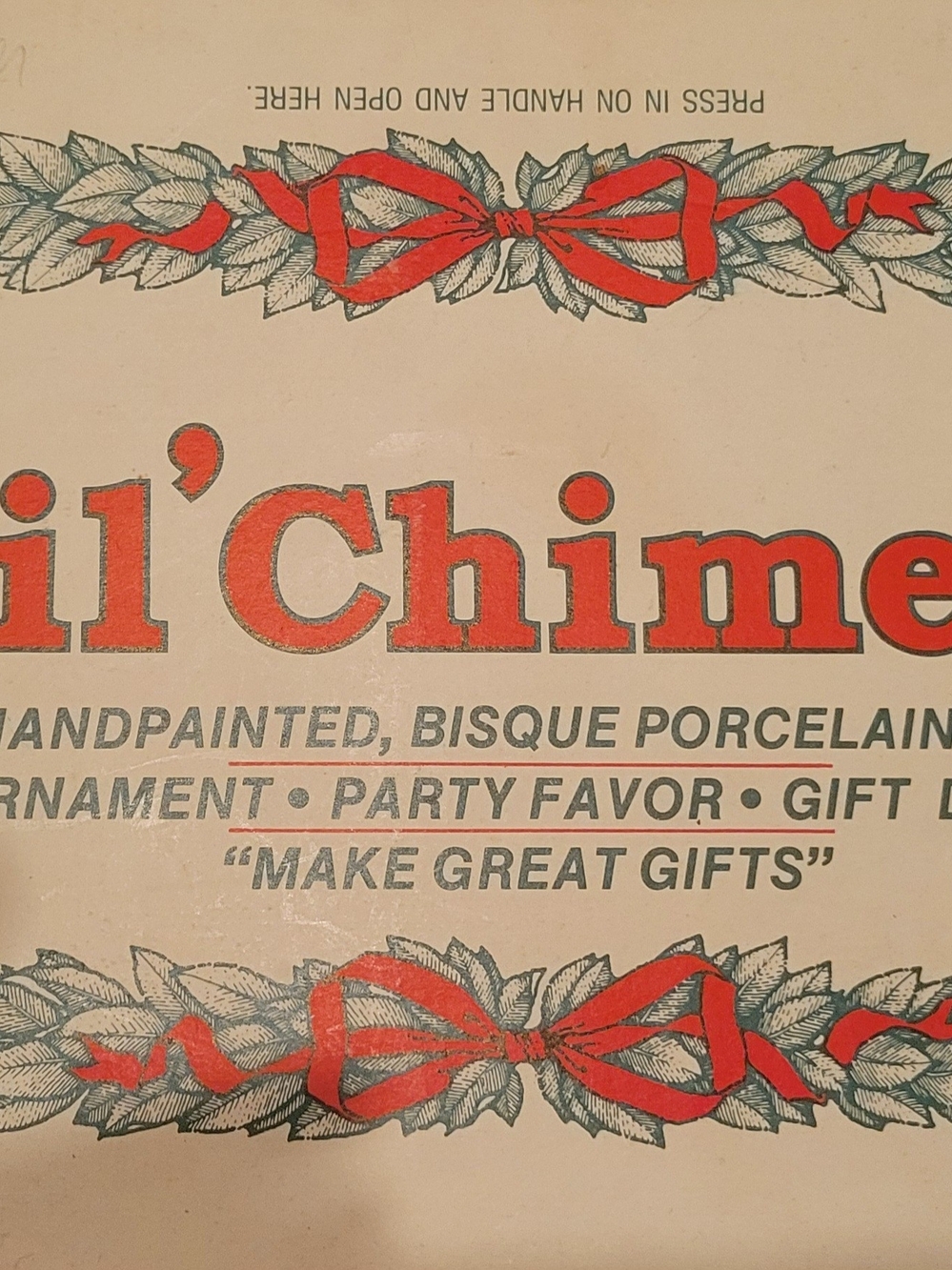 L'il Chimer Keepsake Collectible Bell Dog Ornament White & Red